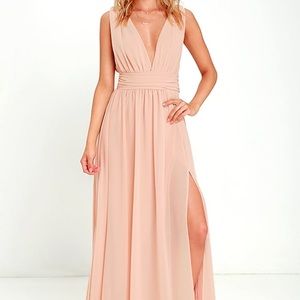 Lulu’s Heavenly Hues Blush Maxi Dress